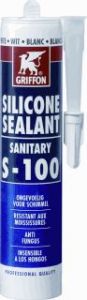Griffon/CFS Silicone Sealant Sanitary wit S-100, 310ml