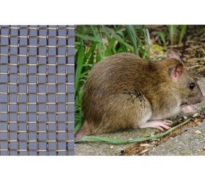 Rattengaas geweven Roestvrijstaal (RVS) opening  4 mm - dikte 1 mm - 1 x 1 meter